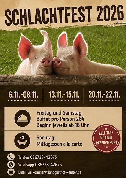 Schlachtfest im Landgasthof Kemter